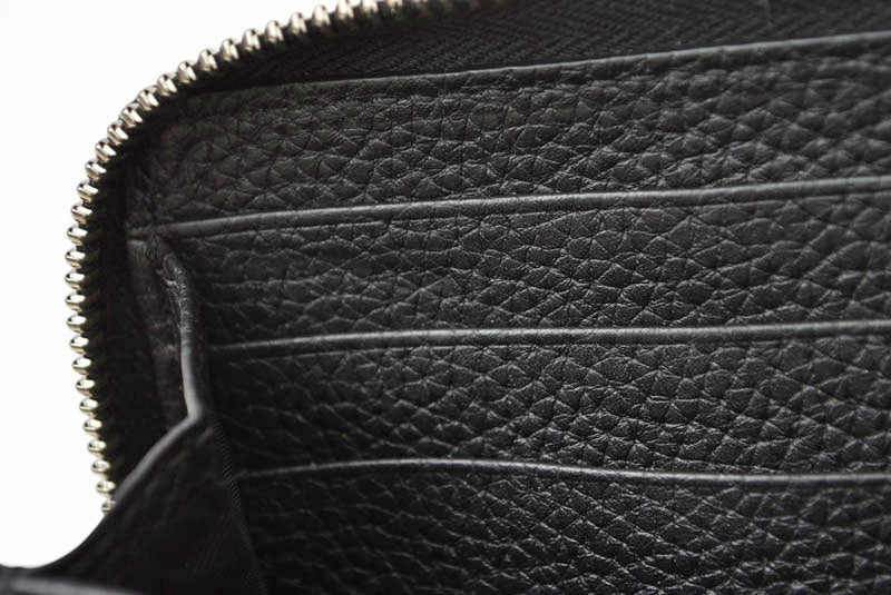 グッチ 財布 ジップアラウンドウォレット ブラック レザー 771154 GUCCI 長財布 ラウンドファスナー メンズ レディース ユニセックス 【中古】