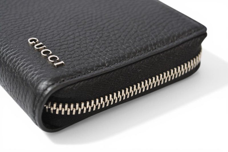 グッチ 財布 ジップアラウンドウォレット ブラック レザー 771154 GUCCI 長財布 ラウンドファスナー メンズ レディース ユニセックス 【中古】