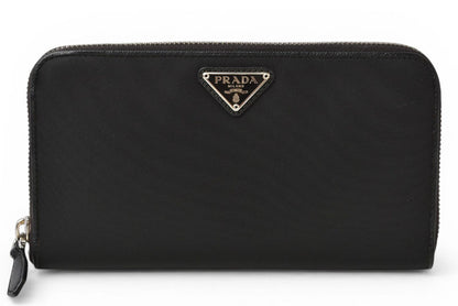 プラダ 財布 PRADA 長財布/ラウンドファスナー 1ML506 TESSUTO/テスート ブラック【中古】