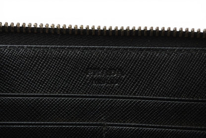 プラダ 財布 PRADA 長財布/ラウンドファスナー 1ML506 TESSUTO/テスート ブラック【中古】