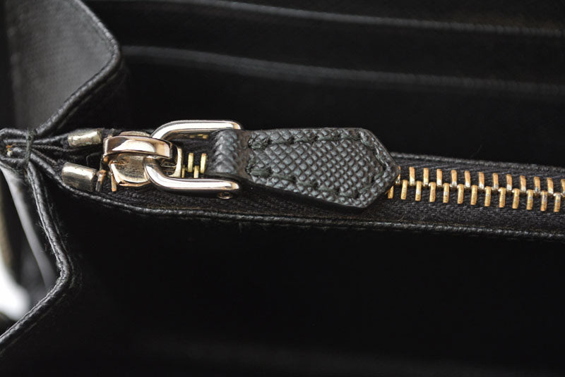 プラダ 財布 PRADA 長財布/ラウンドファスナー 1ML506 TESSUTO/テスート ブラック【中古】