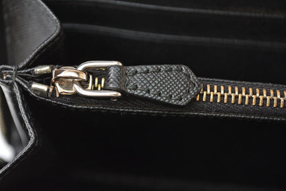 プラダ 財布 PRADA 長財布/ラウンドファスナー 1ML506 TESSUTO/テスート ブラック【中古】