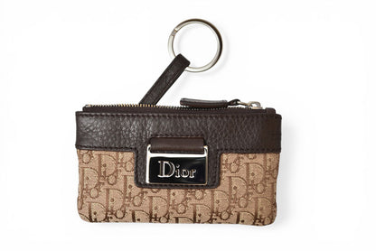クリスチャンディオール キーポーチ/コインケース Christian Dior ストリートシック ベージュ/ブラウン【中古】