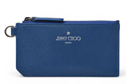 ジミーチュウ コインケース/カードホルダー JIMMY CHOO フラグメントケース ブルー 192INGO.SAZ【中古】