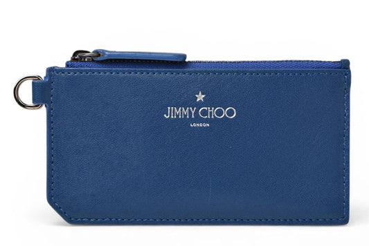 ジミーチュウ コインケース/カードホルダー JIMMY CHOO フラグメントケース ブルー 192INGO.SAZ【中古】