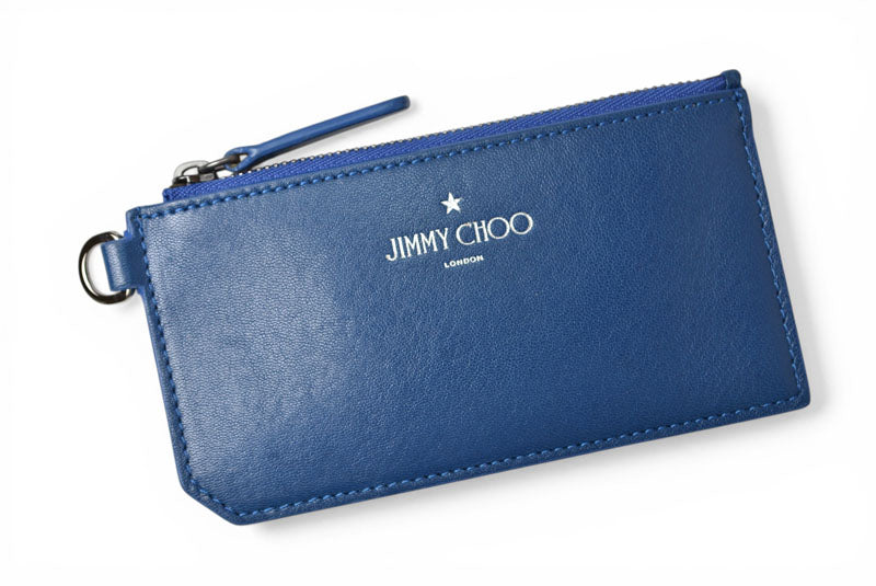 ジミーチュウ コインケース/カードホルダー JIMMY CHOO フラグメントケース ブルー 192INGO.SAZ【中古】