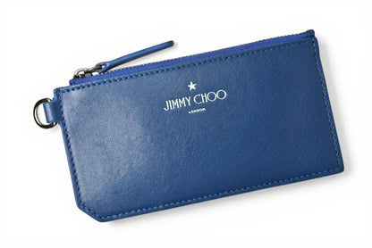 ジミーチュウ コインケース/カードホルダー JIMMY CHOO フラグメントケース ブルー 192INGO.SAZ【中古】