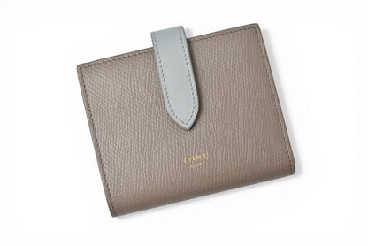 セリーヌ 財布/二つ折 CELINE ミニ財布 ストラップウォレット バイカラー グレー/ブルー系【中古】