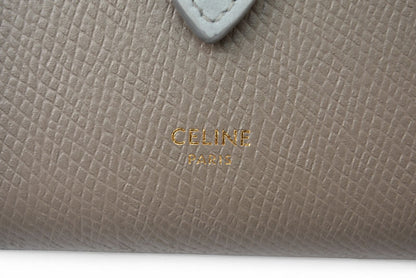 セリーヌ 財布/二つ折 CELINE ミニ財布 ストラップウォレット バイカラー グレー/ブルー系【中古】