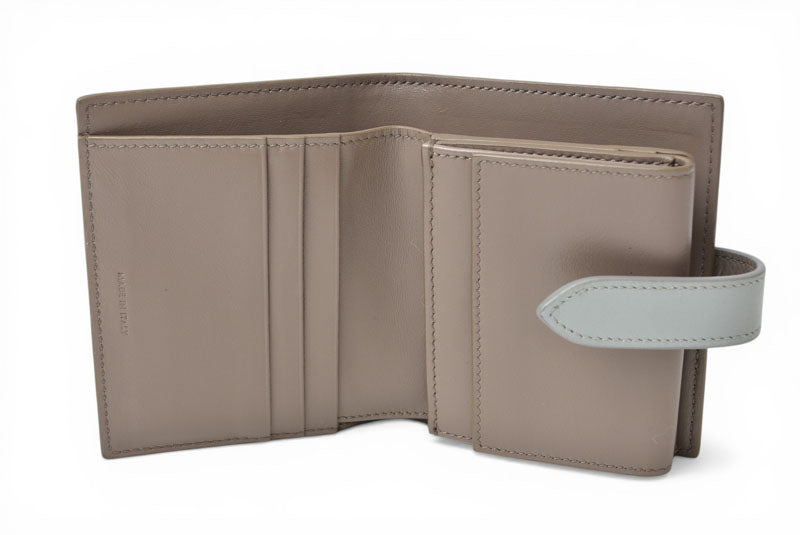 セリーヌ 財布/二つ折 CELINE ミニ財布 ストラップウォレット バイカラー グレー/ブルー系【中古】