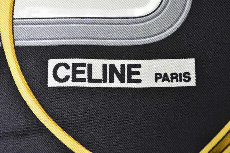 セリーヌ スカーフ ヴィンテージ CELINE スカーフ カレ90 馬車/馬具 ゴールド/ホワイト/ブラック【中古】