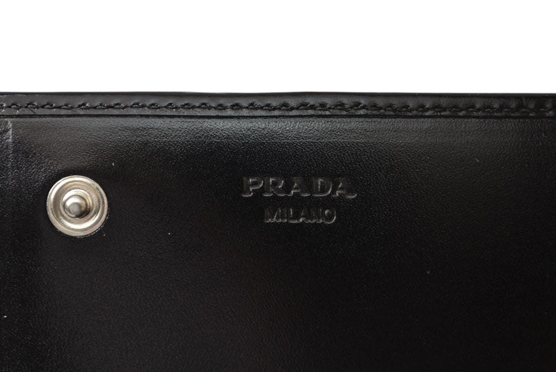 プラダ 美品 財布 PRADA 長財布 1M0608 VITELLO/レザー NERO/ブラック ヴィンテージ【中古】