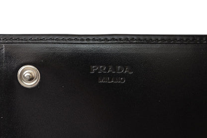 プラダ 美品 財布 PRADA 長財布 1M0608 VITELLO/レザー NERO/ブラック ヴィンテージ【中古】