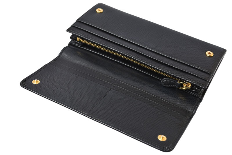 プラダ 財布 PRADA 長財布 1MH132 SAFFIANO NERO/ブラック【中古】