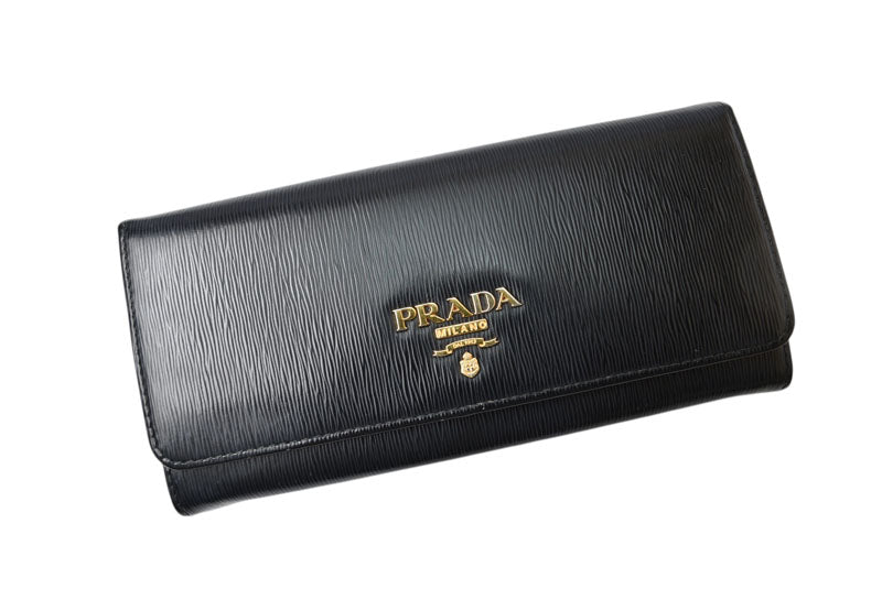 プラダ 財布 PRADA 長財布 1MH132 SAFFIANO NERO/ブラック【中古】