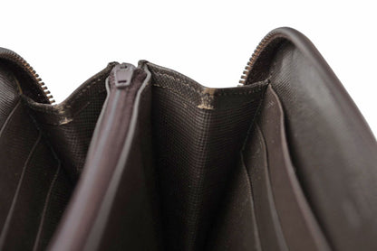 プラダ アウトレット 財布 PRADA 長財布/ラウンドファスナー M506 TESSUTO/テスート ダークブラウン【中古】
