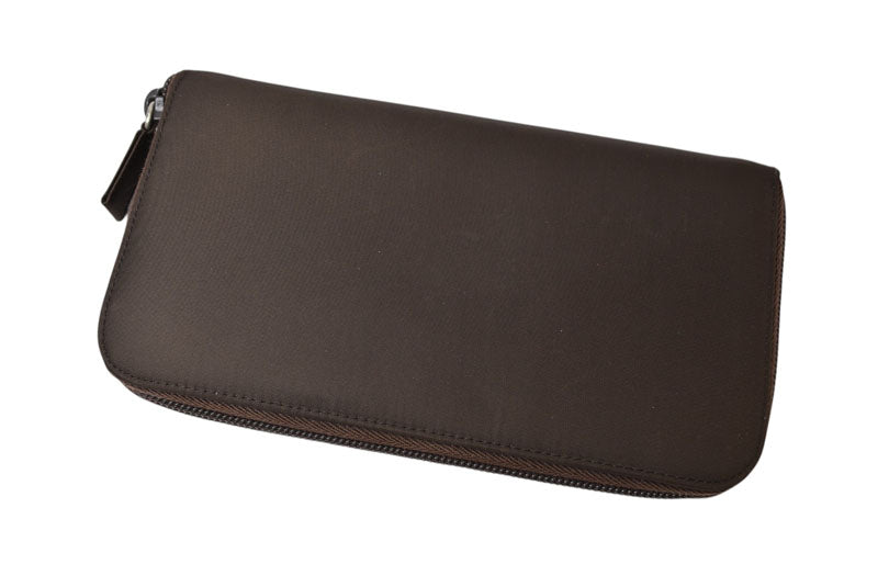 プラダ アウトレット 財布 PRADA 長財布/ラウンドファスナー M506 TESSUTO/テスート ダークブラウン【中古】