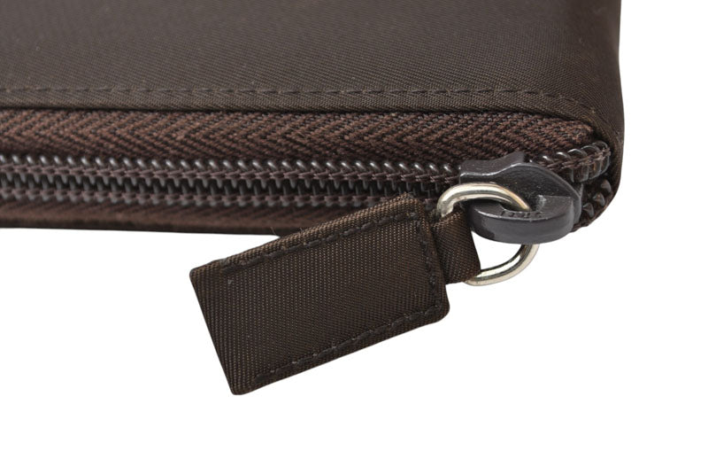 プラダ アウトレット 財布 PRADA 長財布/ラウンドファスナー M506 TESSUTO/テスート ダークブラウン【中古】