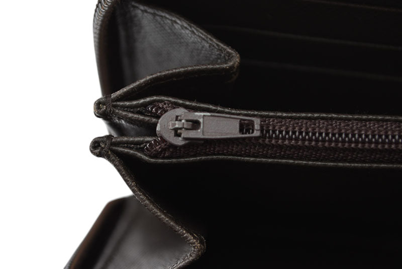 プラダ アウトレット 財布 PRADA 長財布/ラウンドファスナー M506 TESSUTO/テスート ダークブラウン【中古】