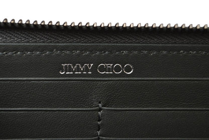 ジミーチュウ 財布/L字ファスナー JIMMY CHOO 財布 レザー スタースタッズ チャコールグレー【中古】
