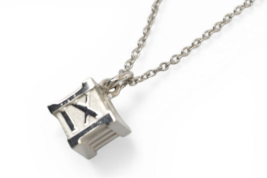 ティファニー ネックレス/ペンダント シルバー TIFFANY&Co. アトラス キューブ 幅0.8cm【中古】