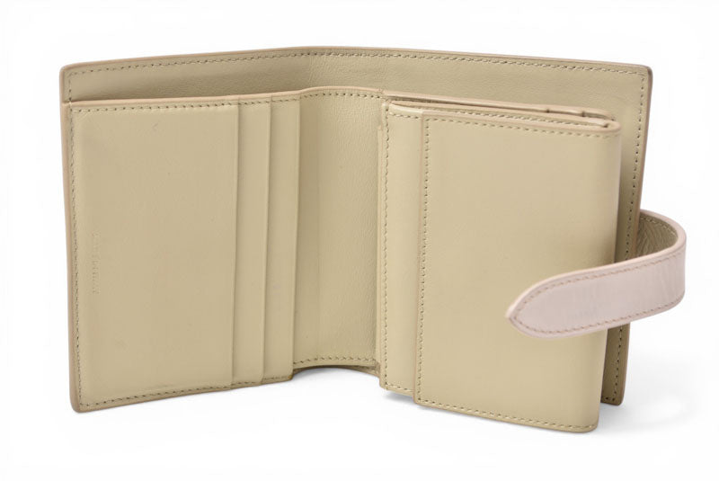 セリーヌ 財布/二つ折 CELINE ミニ財布 ストラップウォレット バイカラー テラコッタ/ライトピンク【中古】