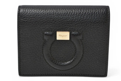 サルヴァトーレフェラガモ 財布/ミニ財布 CITY GANCIO シティ ガンチーニ Salvatore Ferragamo ブラック 22D514【中古】