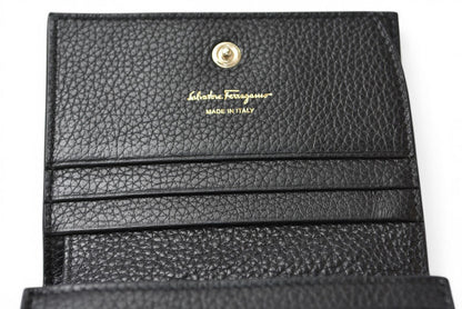サルヴァトーレフェラガモ 財布/ミニ財布 CITY GANCIO シティ ガンチーニ Salvatore Ferragamo ブラック 22D514【中古】