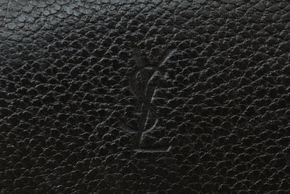 イヴ サンローラン YSL キーケース ヴィンテージ Yves Saint Laurent レザーブラック/ゴールド【中古】