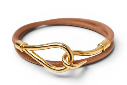 エルメス バングル/ブレスレット HERMES ジャンボブレス チョーカー ブラウン ゴールド金具【中古】