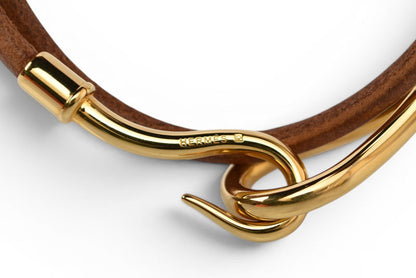エルメス バングル/ブレスレット HERMES ジャンボブレス チョーカー ブラウン ゴールド金具【中古】
