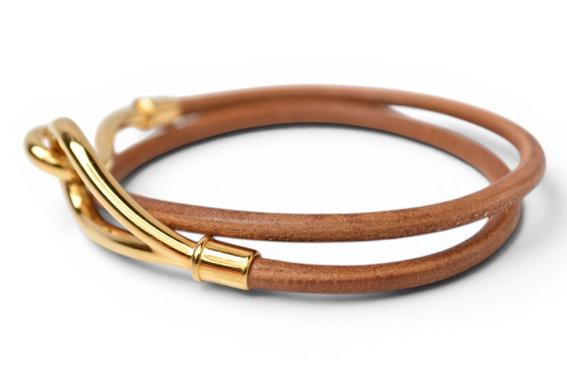 エルメス バングル/ブレスレット HERMES ジャンボブレス チョーカー ブラウン ゴールド金具【中古】