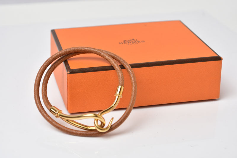 エルメス バングル/ブレスレット HERMES ジャンボブレス チョーカー ブラウン ゴールド金具【中古】