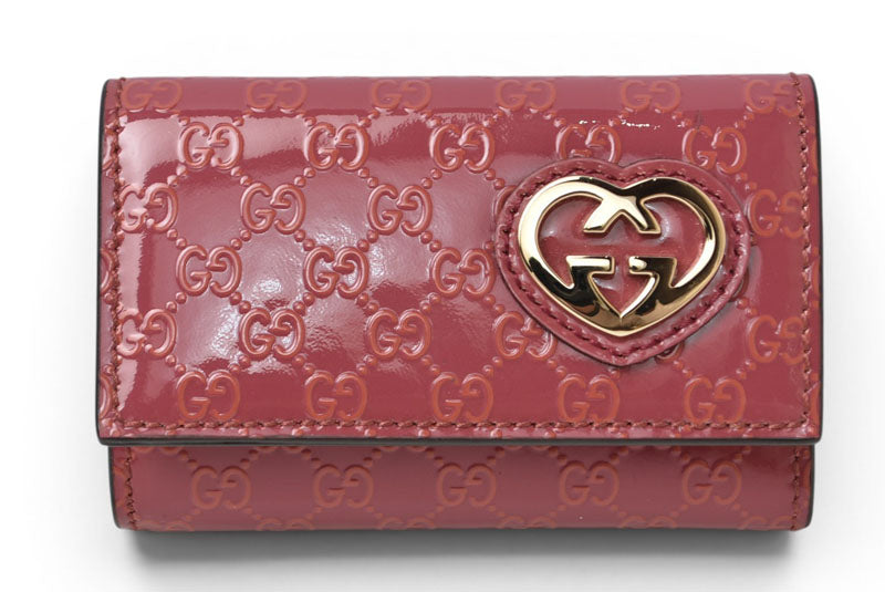 グッチ キーケース/キーホルダー GUCCI 6連 ラブリー 257217 ハートシェープ/インターロッキングG ダスティピンク レディース【中古】