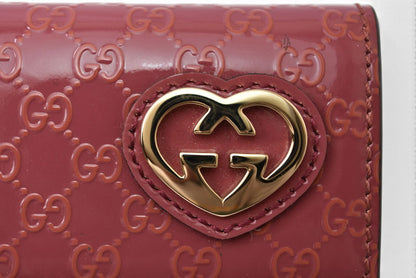 グッチ キーケース/キーホルダー GUCCI 6連 ラブリー 257217 ハートシェープ/インターロッキングG ダスティピンク レディース【中古】