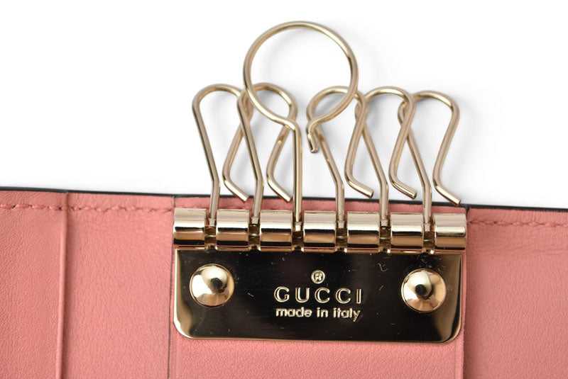 グッチ キーケース/キーホルダー GUCCI 6連 ラブリー 257217 ハートシェープ/インターロッキングG ダスティピンク レディース【中古】