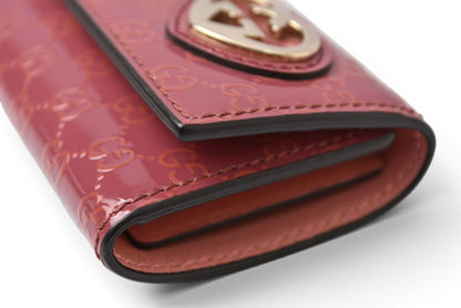 グッチ キーケース/キーホルダー GUCCI 6連 ラブリー 257217 ハートシェープ/インターロッキングG ダスティピンク レディース【中古】