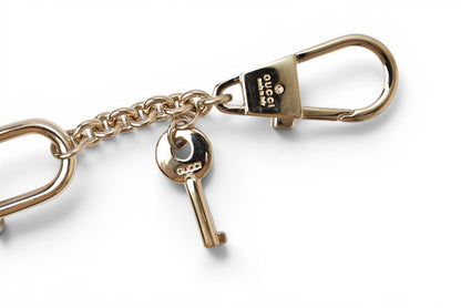グッチ キーリング/キーホルダー/チャーム GUCCI 南京錠モチーフ ライトブルー【中古】