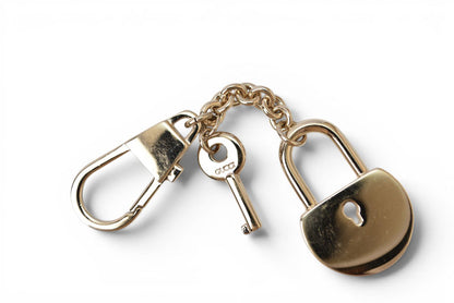 グッチ キーリング/キーホルダー/チャーム GUCCI 南京錠モチーフ ライトブルー【中古】
