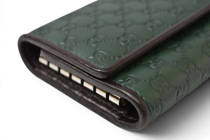 グッチ キーケース/キーホルダー GUCCI 6連 マイクログッチシマ 256443 グリーン/ブラック メンズ レディース【中古】