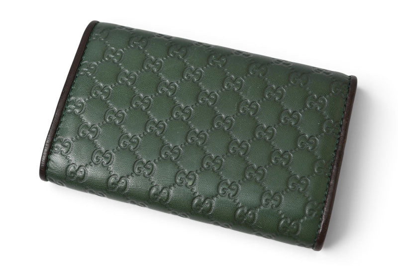 グッチ キーケース/キーホルダー GUCCI 6連 マイクログッチシマ 256443 グリーン/ブラック メンズ レディース【中古】
