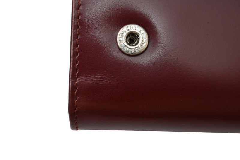 プラダ キーケース/キーホルダー PRADA 6連 レザー ボルドー ワインレッド ロゴ刻印 レディース メンズ 【中古】