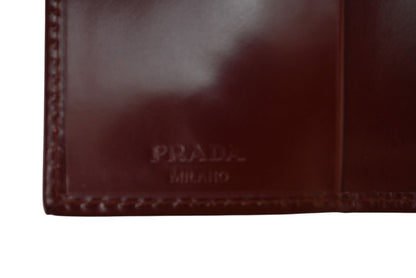 プラダ キーケース/キーホルダー PRADA 6連 レザー ボルドー ワインレッド ロゴ刻印 レディース メンズ 【中古】