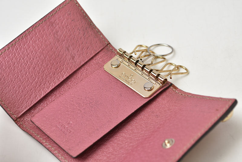 グッチ キーケース/キーホルダー GUCCI 6連 GG柄 ピンク/GGキャンバス 154164 レディース【中古】