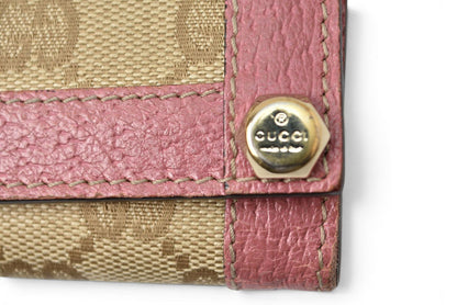 グッチ キーケース/キーホルダー GUCCI 6連 GG柄 ピンク/GGキャンバス 154164 レディース【中古】