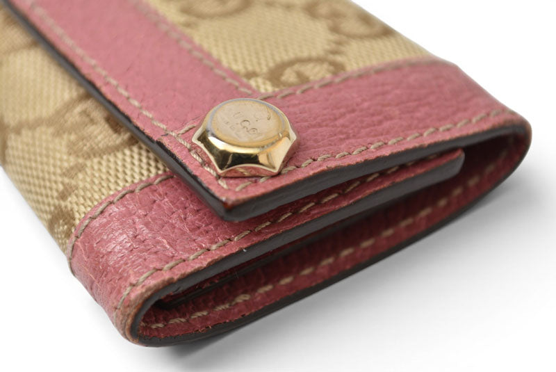 グッチ キーケース/キーホルダー GUCCI 6連 GG柄 ピンク/GGキャンバス 154164 レディース【中古】