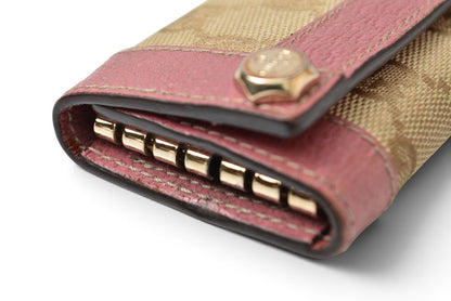 グッチ キーケース/キーホルダー GUCCI 6連 GG柄 ピンク/GGキャンバス 154164 レディース【中古】