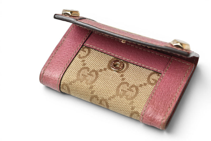 グッチ キーケース/キーホルダー GUCCI 6連 GG柄 ピンク/GGキャンバス 154164 レディース【中古】