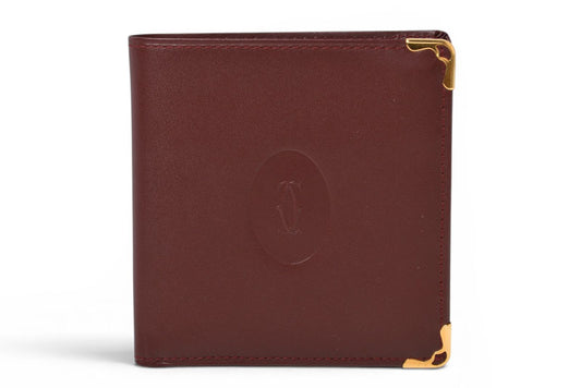 カルティエ 折財布/二つ折り財布 ヴィンテージ Cartier メンズ マスト ドゥ カルティエ ボルドー 73184192【中古】