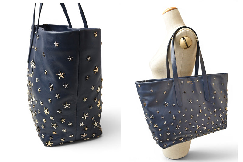 ジミーチュウ トートバッグ JIMMY CHOO バッグ ソフィア ネイビー スタースタッズ ミックス【中古】